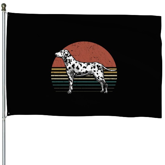 Dalmatian Retro Dog Lover House Flags