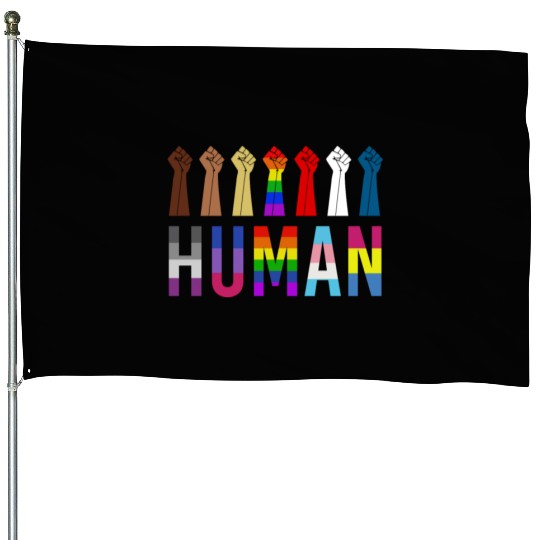 Human Rights For All Resist Feminist LGBT Black House Flags