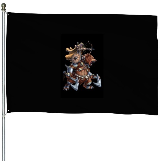 Norse Bear Viking Warrior House Flags