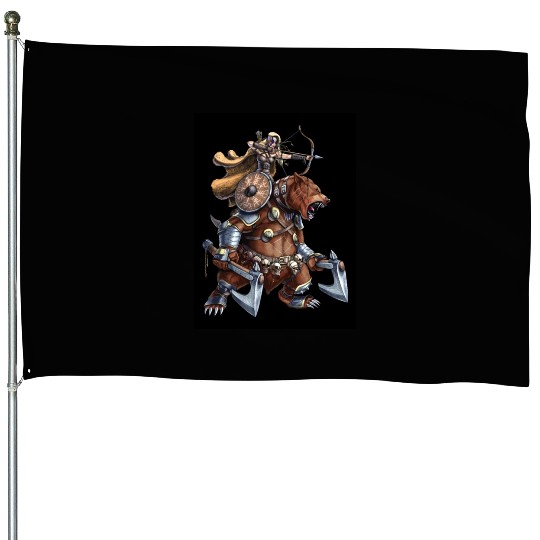 Norse Bear Viking Archer Warrior House Flags