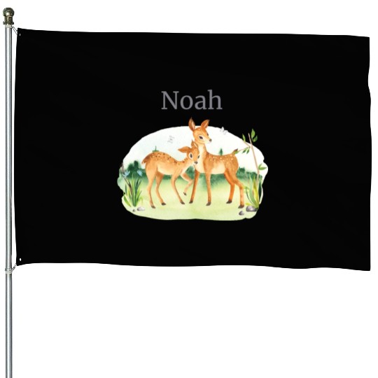Waldtier Reh Flowers Name Noah House Flags