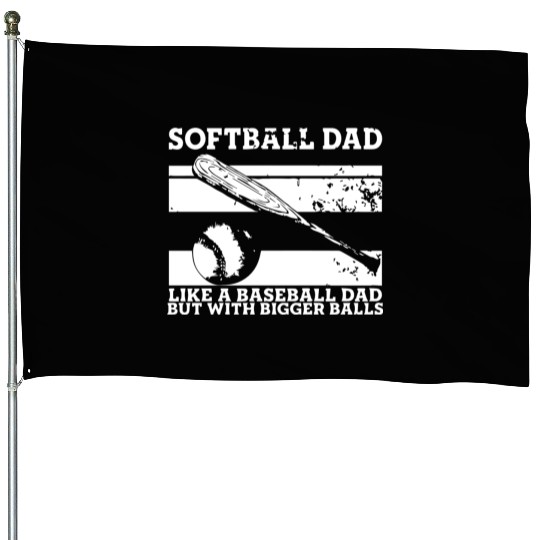 Softball Dad House Flags