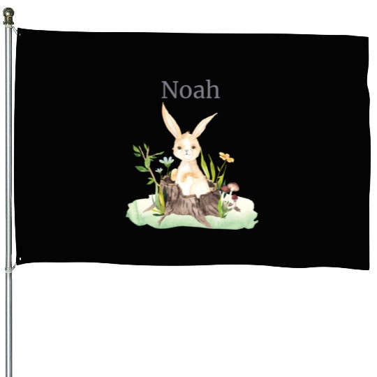 Waldtier Reh Hase Hedgehog Flowers Name Noah House Flags