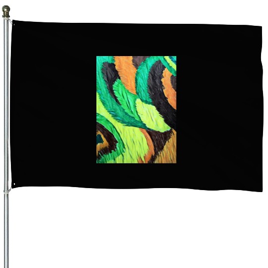 Colorful flow grass art House Flags