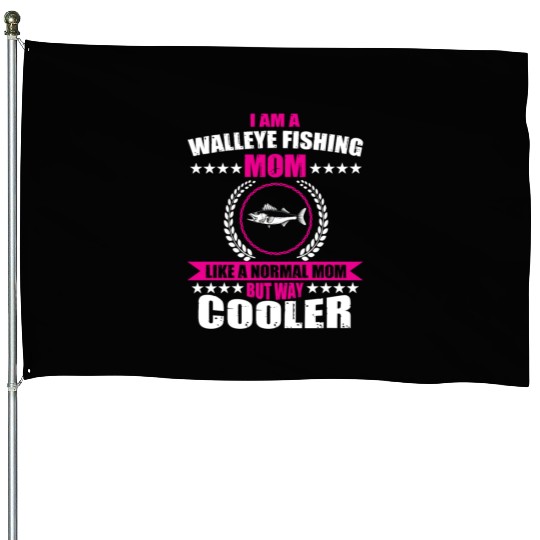 Walleye Fishing Mom For Women House Flags