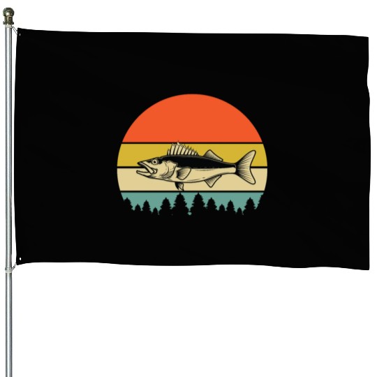 Walleye Fishing House Flags