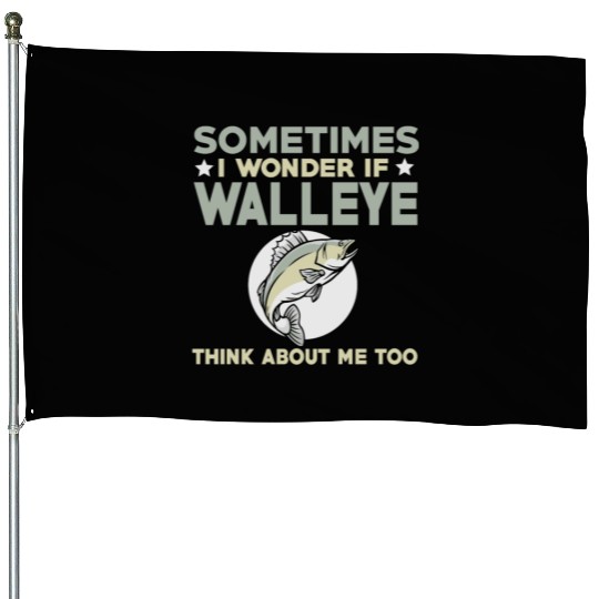 Funny Walleye Fishing Lover House Flags
