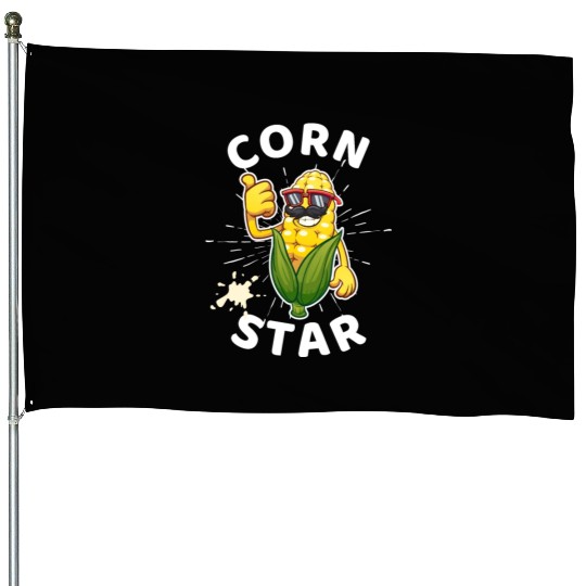 Funny Corn Star Sunglasses Mustache big Postal Service House Flags