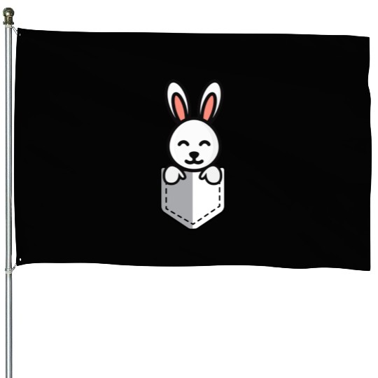 Bunny Pocket Cute Little Easter Sunday Egg Hunt House Flags