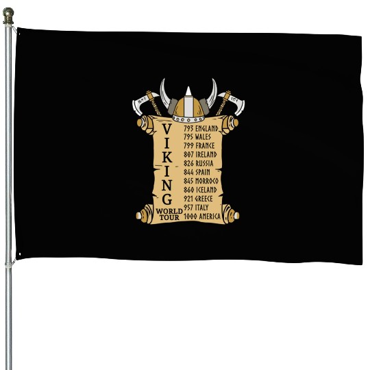 Viking World Tour For Vikings Lover House Flags