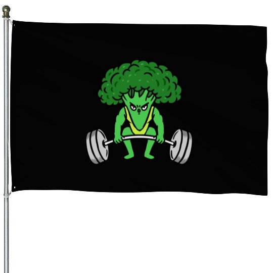 Weightlifting Broccoli For Broccoli Lover House Flags