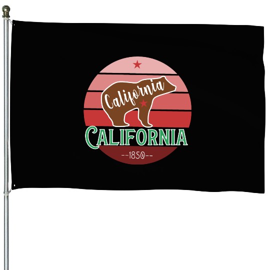 California Bear Flag House Flags