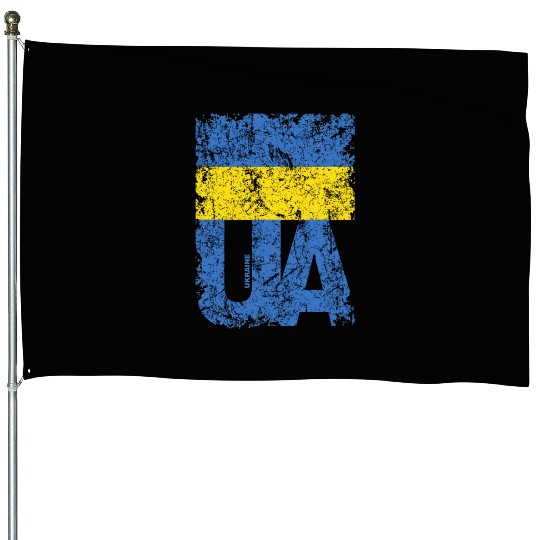 I stand with Ukraine. Support Ukraine. Stop War House Flags