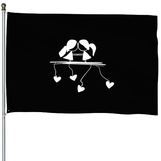 lesbian couple love symbol House Flags