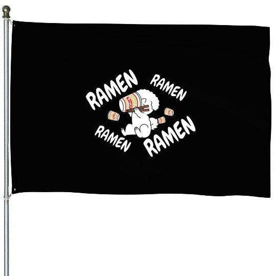 Bichon Frise Instant Ramen Noodles House Flags