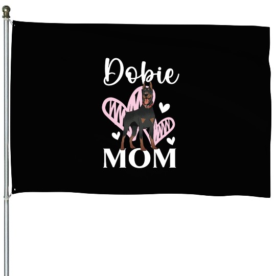 Dobie Mom Paw Love Doberman Owner Dog Mothers Day House Flags
