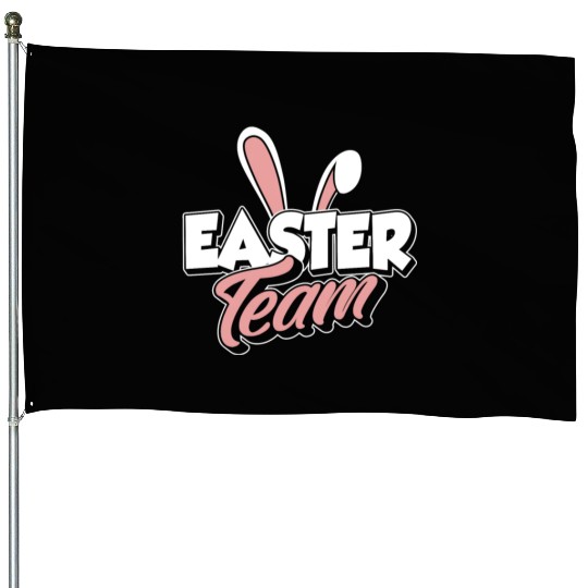 Easter Team Sayings Egg Bunny Happy House Flags