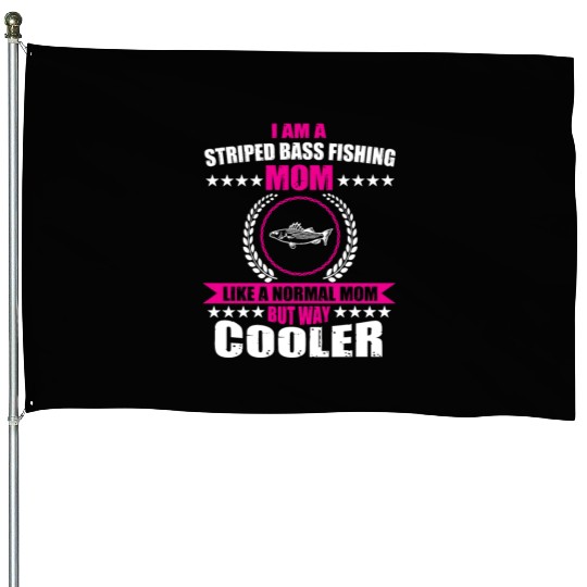 Striped Bass Fishing Mom House Flags