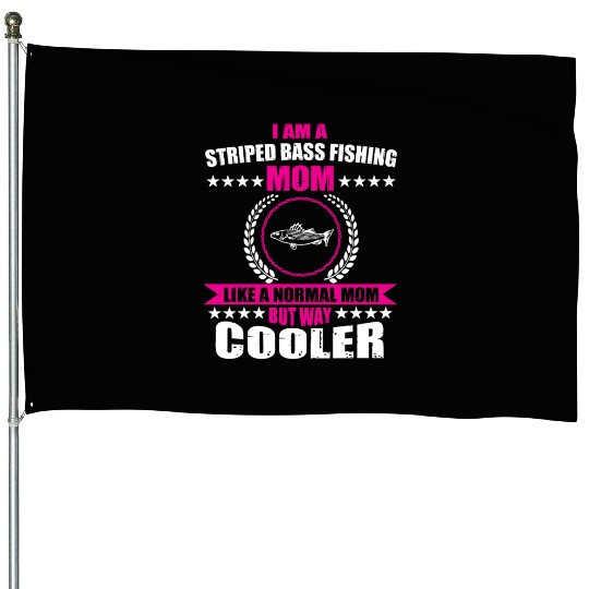 Striped Bass Fishing Mom House Flags