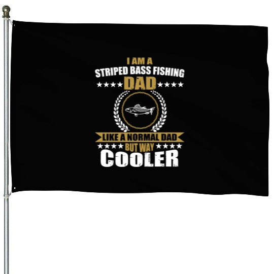 Striped Bass Fishing Dad House Flags