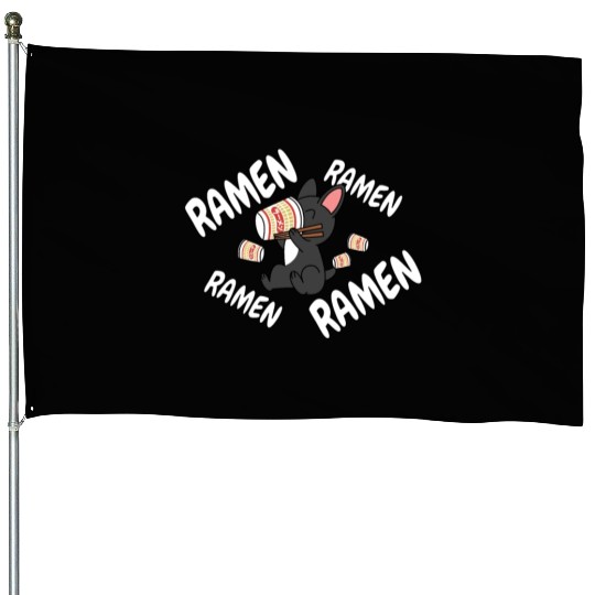 French Bulldog Instant Ramen Noodles House Flags