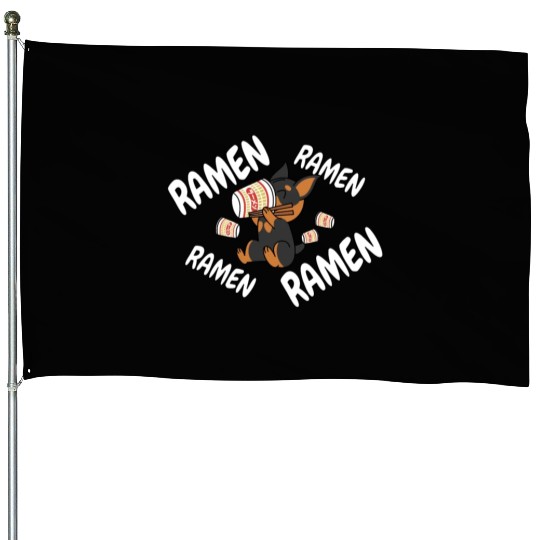 Miniature Pinscher Instant Ramen Noodles House Flags