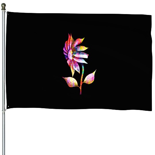 Watercolor Flower House Flags