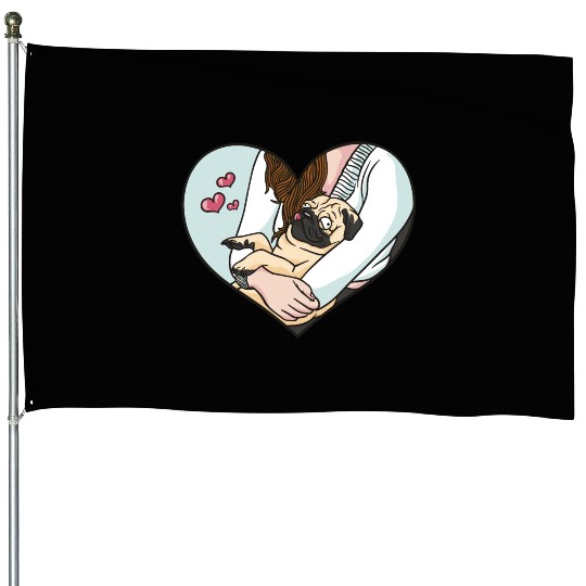 Funny lovely pug puppy Funny lovely pug puppy gift House Flags