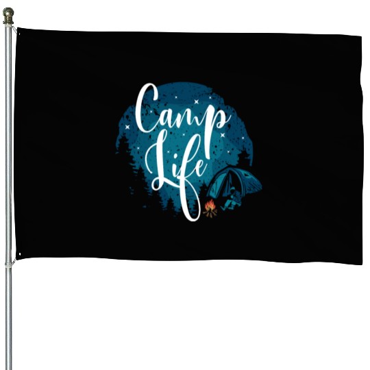 Camping Camper Present Nature Lover Van House Flags