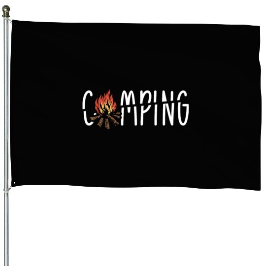 Camping Camper Present Nature Lover Van House Flags