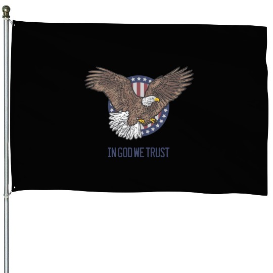 In God We Trust - Bald Eagle - Patriotic House Flags