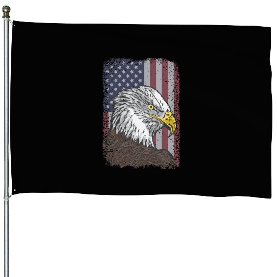 Bald Eagle - American Flag - Patriotic House Flags