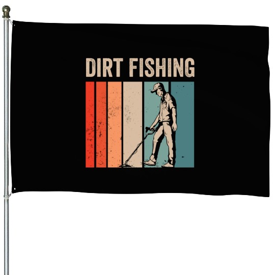 Dirt Fishing Detector Metal Detecting Detection House Flags