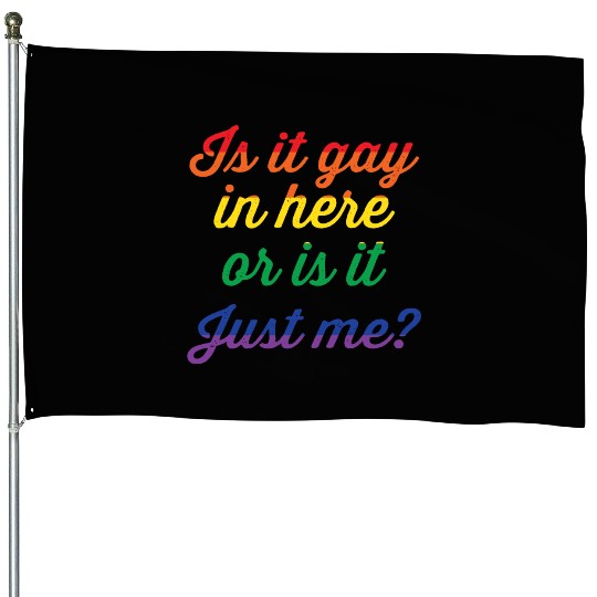 LGBT Funny Gay Lesbian Pride Rainbow Slogan Gift House Flags