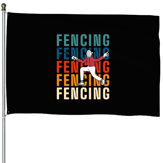 Fencing Sport Fencer En Garde Sport Fencing House Flags