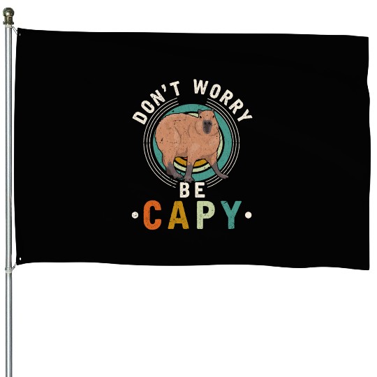 Kind Animal Lover Happy Capybara House Flags