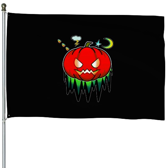 Halloween Jack O Lantern Pumpkin Candy Costume House Flags