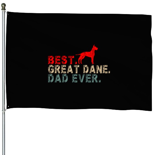 Best Great Dane Dog Dad Ever Vintage House Flags
