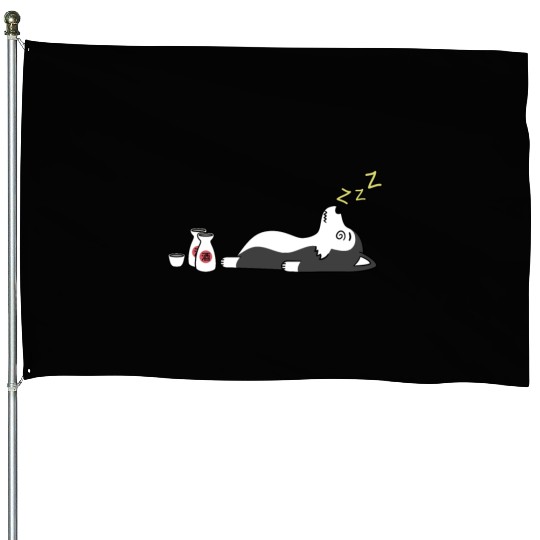 Husky Sake Drunk House Flags