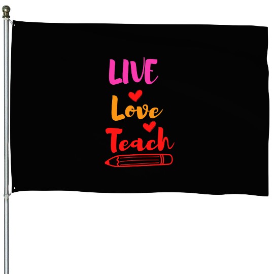 Best Teacher teaching live school love children House Flags