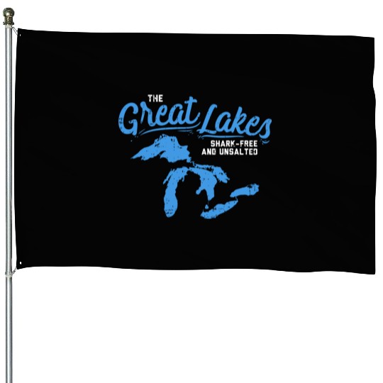 Great Lakes Shark Free & Unsalted Summer Vacation House Flags