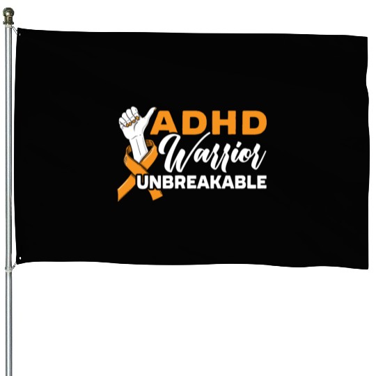 ADHD Warrior Unbreakable Embrace Neurodiversity House Flags