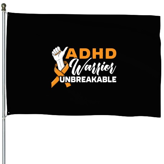 ADHD Warrior Unbreakable Embrace Neurodiversity House Flags