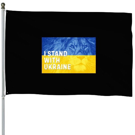 Ukraine Independence Day. I Stand with Ukraine House Flags