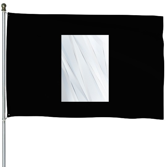 Luxury White Silver Stripes House Flags