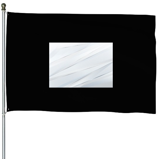 Luxury White Silver Stripes House Flags