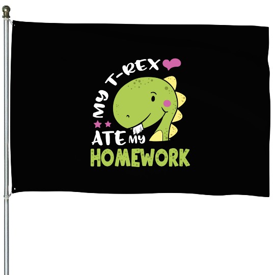 Tyrannosaurus Back to School TRex for Kids TRex At House Flags
