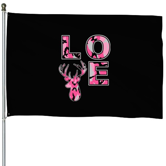 K Camouflage Buck Love Deer Hunting Hunter House Flags