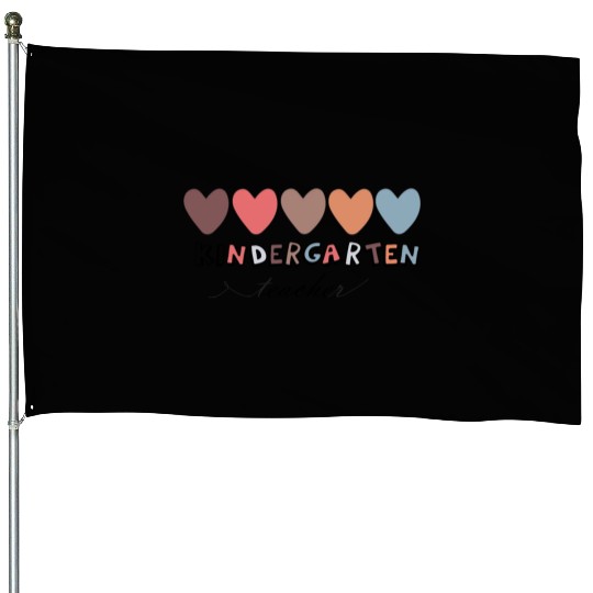 Kindergarten Teacher House Flags Women Teaching House Flags