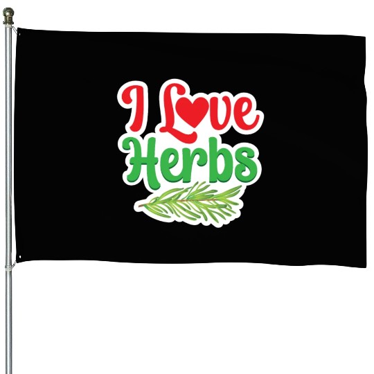 I Love Herbs Gardening Herb Herbalism Herbalist House Flags